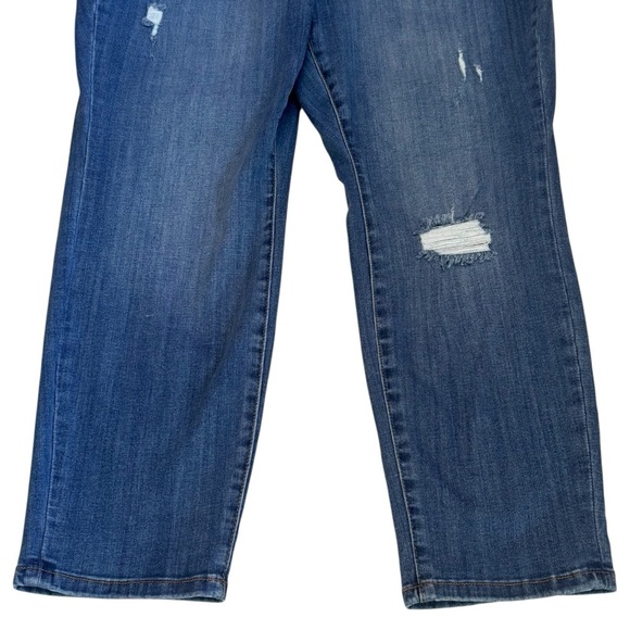 Judy Blue Pull on Boyfriend Fit Distressed Comfort Jeans Stretch Women’s 14W - Picture 4 of 12